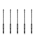 Meccion masonry drill bits, 1/8 in x 3.6 in, 5-pack with tungsten cross-tip