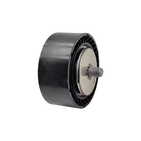 Up Your Ride With This Sick Accessory Drive Belt Idler Pulley Built For BMW E70 X5 Models Requiring OE Part Number 11287542887, showing black pulley with silver inner.