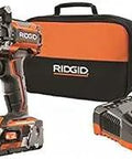 18V Brushless Hammer Drill Cordless Drill with Soft Grip and Two-Finger Trigger, charger and case shown
