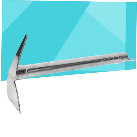 Stainless Steel Do It All Double Ended Hoe Garden Tool For Weeding And Edging Versatile Landscape Shovel on blue background