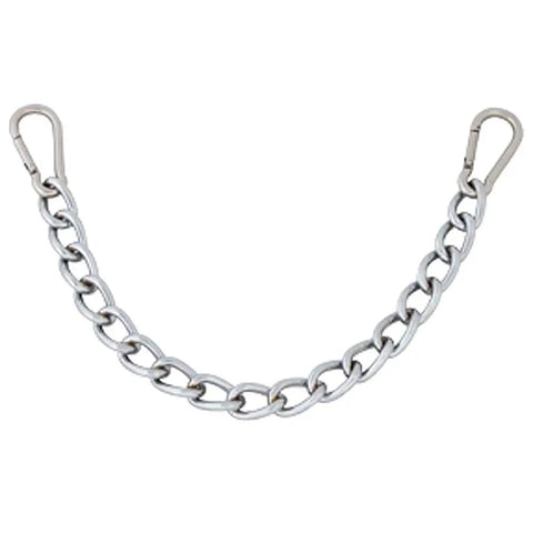 Nine And A Half Inch Western Easy Clip Curb Bit Chain Heavy Duty Chrome Steel With Snap For Horses Chin And Mouth Control Tough Ride Ready