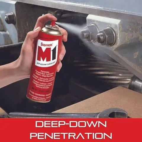 Hand using All Purpose Industrial Lubricant Spray With Micro Thin Airtight Coating Silicone Free Rust And Corrosion Protection Deep Penetration Dirt Repellent Cleans And Polishes For Motion Free Nuts Bolts And Metal Parts Keeps Gears Moving 12 Oz Aerosol Can on metal gears
