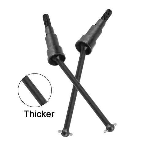All Metal 45 Steel CVD Driveshaft Set Front And Rear For Arrma Grom Granite Typhon Mega 380 Brushed RC Models Upgrade Includes Wheel Stub Axles, thicker shaft view