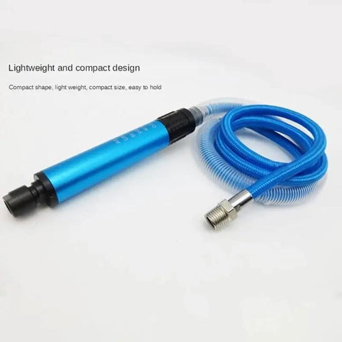 Pro Grade Micro Pneumatic Air Pencil Die Grinder Kit Comes With 3Mm And 6Mm Collets, lightweight grip tool and hose.