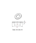 100-Piece 304 Stainless Steel Flat Washer Set Assortment With Inner Diameters From M1.6 To M30 And Multiple Outer Diameters Durable Gasket Kit For Mechanical Automotive And Home Hardware Projects., size diagram of flat washer with d, dc, h dimensions