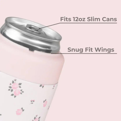 Slim Can Cooler For 12 Oz Cans, Stainless Steel Insulated Can Holder That Keeps Drinks Ice Cold And Hands Dry