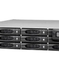 Solid Workhorse Double Rack Storage Array Featuring Twelve Hot Swap Bays Esata Raid Enclosure Usb 2 0 And Iscsi Network Server seen from the front, with twelve drive bays.