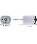 Five Piece DC Motors 3V To 6V F180 Style Mini Hobby Motors 3000 To 10000 RPM dimensions side view