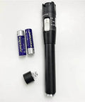 50mW VFL Fiber Optic Visual Fault Locator Pen for Long Range Testing with batteries on white background