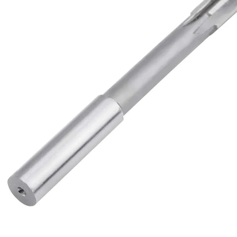 HSS H7 reamer with silver cylindrical shank and fluted cutting end for bore machining