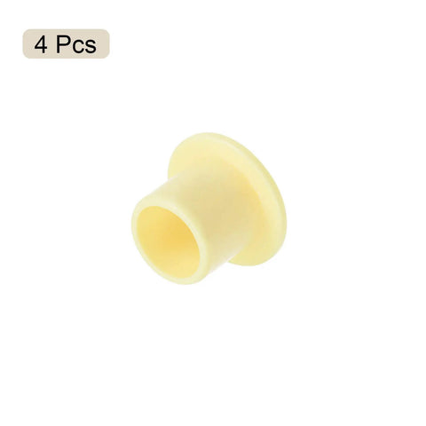 Heavy Duty Flanged Sleeve Bearings With 8mm Bore And 10mm Outer Diameter Self Lube Pom Bushings Built Tough For Slick Operation Oil Free Design Yellow 4 Piece Pack, single yellow flange bearing view.