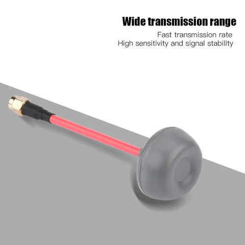 RHCP 5.8G FPV Antenna Dual Mushroom Shape For TX And RX Drone Accessory With Fast Transmission Wide Range High Sensitivity For 5.8GHz FPV Systems RP-SMA Male Connector with red cable