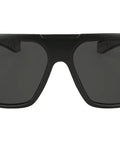 Floating Eyewear Mega Bomb Polarized Safety Sunglasses in Matte Black Frame with Smoke Lens ANSI Z87 Plus Certified front view