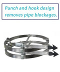 Premium Steel Drain Cleaning Rod For Nasty Household Gunk Badass Clog Ripper with unique punch and hook design.