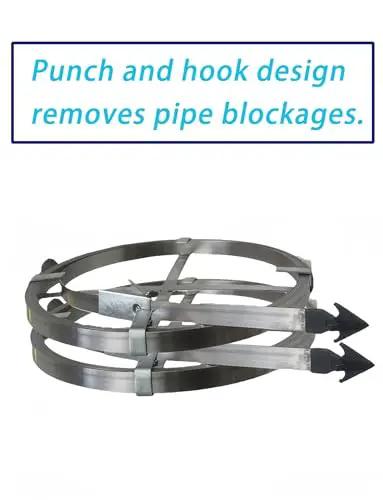 Premium Steel Drain Cleaning Rod For Nasty Household Gunk Badass Clog Ripper with unique punch and hook design.