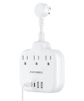 Your Go To USB Power Strip With Three AC Outlets And Four USB Ports Including Two Type C For Cruise Home Dorm And Office Keeps Devices Charged And Desk Clutter Free, side view