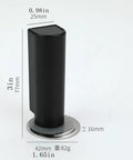 2 Pack Magnetic Door Stopper Set Black Stainless Steel No Drill Stick On Floor Mount With Strong Adhesive Tape Keeps Doors Open For Heavy Duty Home And Office Doors, shown with dimensions in millimeters and inches.
