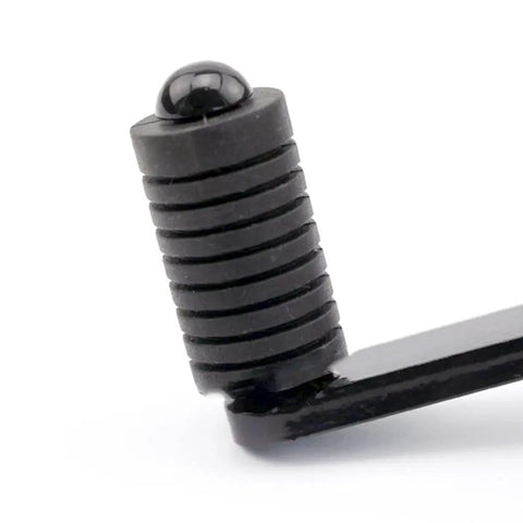 Close-up of left gear shift lever pedal end for Honda CBR250R 2011 2018 and CBR300R CB300F 2014 2020 slick stainless steel shifter.