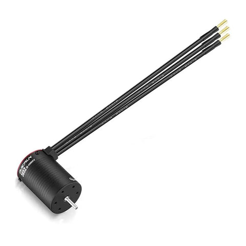 Sensorless Brushless Motor 3652SL 3660SL G2 For 1/10 And 1/8 Rc Car Buggy Roll With Badass Power 3150KV To 5400KV showing black metal housing and wires.