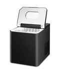 Portable Countertop Ice Maker Machine 11kg Black Electric Nugget Ice Maker With Auto Clean And Big View Window opened lid showing ice production.