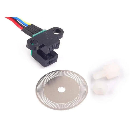 Photoelectric Speed Sensor Encoder Coded Disc Code Wheel For Scale Smart Car 5V Plug And Play Install High Precision Encoder Disc For Robotics RC Cars Mechatronics And Home Automation Projects, metal disc and optical sensor