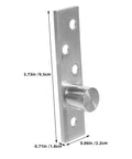 Two Pairs Stainless Steel Pivot Hinges, 360 Degree Rotatable Concealed Door Hinges, dimensions for 20-40mm planks, silver finish