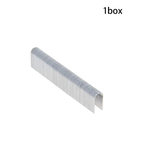 Hella Tough F25 Pneumatic Nailer Staples With 1000 Count U Shaped Brad Nails High Carbon Steel Construction, U shaped staples in box.