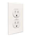 Top Tier Sturdy Heavy Duty 15A 125V Dual Wall Outlet Socket Compatible With Nema 5 15R mounted on a wall, dual plug design.