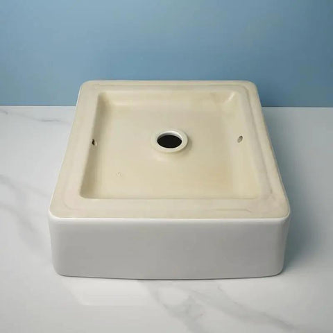 USZWBY Vessel Sinks Bathroom Vessel Sink Modern Simple Balcony Ceramic Single Basin Apartment Hotel Art Countertop Washbasin Bathroom Bowl Sink top view on marble surface