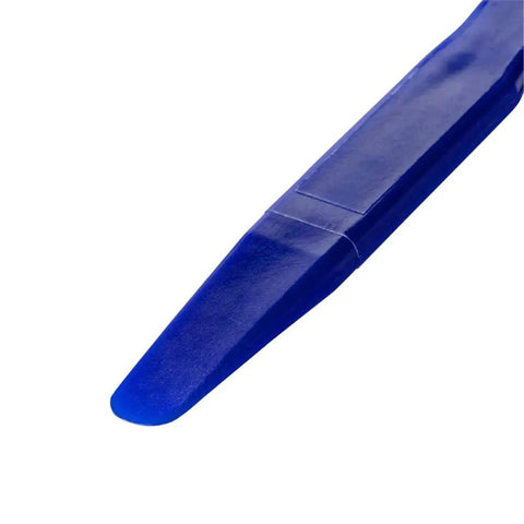 Close-up of blue tip of Plastic Wedge And Puller Combo DIY Prying Tool Kit For Automotive And Home Use, Beefy Medium Duty Durable Wedge And Puller Set