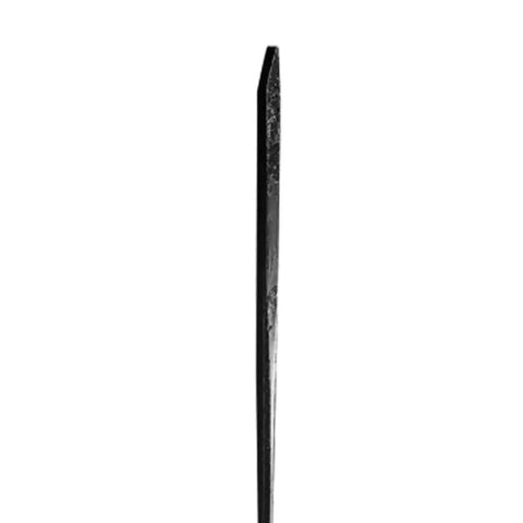 Pinch Point Crowbar With Heat Treated Steel 36 Inch Pry Bar For Demolition Heavy Duty Pry Tool shown vertically in black steel.