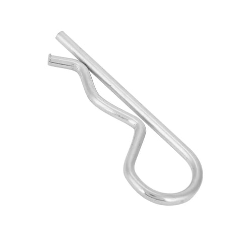 Zinc-plated hitch clip from Clevis Pin and Cotter Pin Assortment Kit with zinc plated hitch clips for trailers lawn mowers and trucks