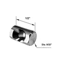 Top Shelf Aluminum Shower Door Hinge Plug Bushing For Continuous Hinge Glass Panels Nine Thirty Second By One Half Inch No Fuss Mount Heavy Duty Stainless Screws Smooth Glide Bathroom Parts Kit, 1/2 inch long, 9/32 inch diameter.