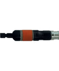 Rock Solid Pneumatic Angle Grinder For Smooth Surface Finishing And Heavy Metalworking Polish Deburring Tackle Rough Shop Work Ready Air Powered Sanders That Delivers No Sweat Results Daily, side view of air tool with orange band.