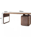 Straight Up Premium Black Walnut Computer Desk With Height Adjustable Standing Base Ideal For Home Office Or Cozy Bedroom Setup, dimensions 190cm x 90cm x 77cm.