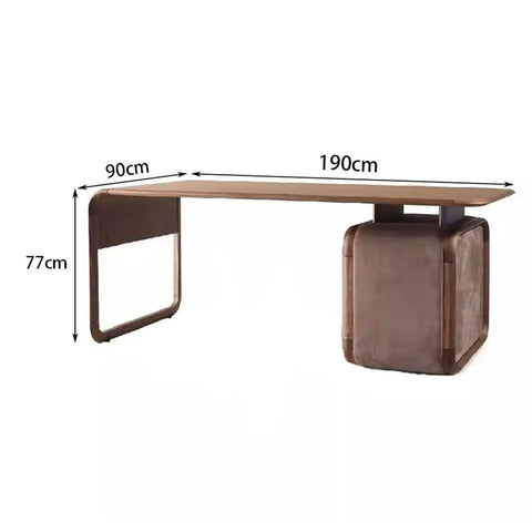 Straight Up Premium Black Walnut Computer Desk With Height Adjustable Standing Base Ideal For Home Office Or Cozy Bedroom Setup, dimensions 190cm x 90cm x 77cm.