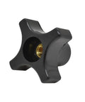 Top Shelf Four Point Grip Knobs With Standard One Quarter Twenty Thread Pattern For Quick Machine Tool Mounting Durable Painted Finish Heavy Duty Five Pack No Sweat Setup Built Like A Tank black steel knob with threaded insert