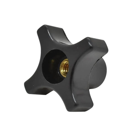 Top Shelf Four Point Grip Knobs With Standard One Quarter Twenty Thread Pattern For Quick Machine Tool Mounting Durable Painted Finish Heavy Duty Five Pack No Sweat Setup Built Like A Tank black steel knob with threaded insert