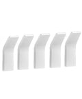 Pretty Slick No Drill Wall Mounted Robe Hooks For Bathroom Towels And Coats Straight Up Sturdy Aluminum Alloy Rack, five white hooks on a wall