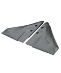 Dual Outboard Hydrofoil Stabilizer Kit With Dorsal Fin Upgrade For 5HP To 150HP Motors, two black stabilizers