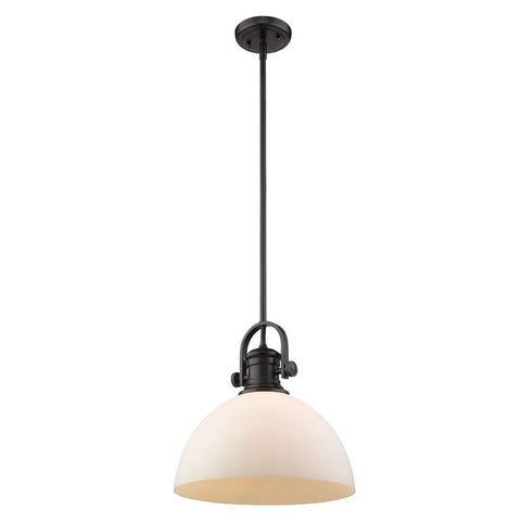 Hines Pendant Light In Rubbed Bronze With Seeded Glass Transitional Ceiling Fixture For Kitchen Island Or Dining