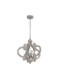 White French Country Five Light Chandelier With Antique Distressed Wood Cozy Farmhouse Rustic Pendant Light For Dining Room Living Room Foyer Entryway And Staircase Cottage Chic Home Decor