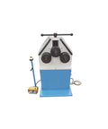 Heavy Duty Hydraulic Roll Bender Machine With 3Hp Motor And Two Inch Roller Shaft, complete view showing three rollers and foot pedal.