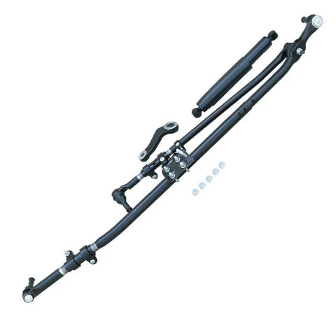 Get Back On The Road Smooth With This Dependable Lower Tie Rod End Steering Suspension Kit For Dodge And Ram 1500 2500 3500 Pickups Built Heavy Duty For Highway Hauling And Hassle Free Bolt In Install Includes Hardware 2003 Through 2008, showing black tie rod end kit with bolts.