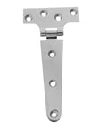Badass Heavy Duty T Hinge Strap Tee for Shed Barn Door Gate Marine Boat Swings, silver finish with five mounting holes.