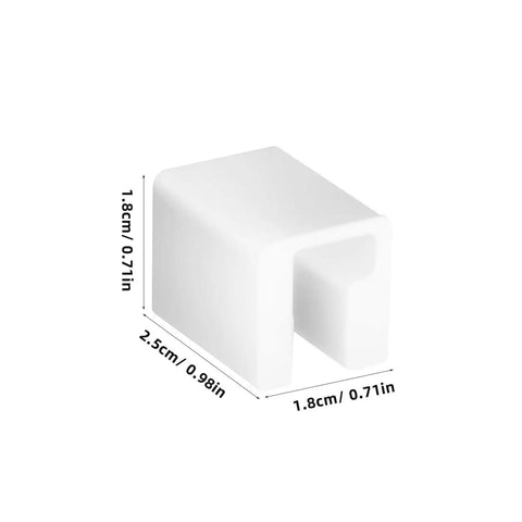 Close-up of Eight Pack Silicone F Shape Corner Protectors emphasizing size and shape, no drill install kid safe soft edge guards for furniture