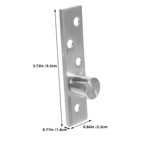 Metal 360 Degree Pivot Hinges for Doors and Cabinets, Heavy Duty, with dimensions, smooth finish, stainless steel.