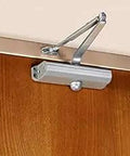 1601 Series Door Closer with Tri Style Arm for Regular Top Jamb or Parallel Mount Non Handed Size 1-6 Cast Aluminum on wood door
