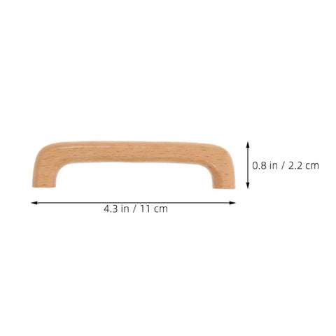 4Pcs Beech Wood Drawer Pulls For Cabinets And Dressers Modern Kitchen Hardware Screws Included Unfinished Wooden Pull 4.3x0.8 in