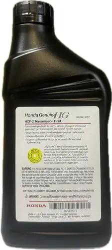 Honda HCF-2 Transmission Fluid For Second-Gen CVT, 1 Quart Bottle with label showing product details